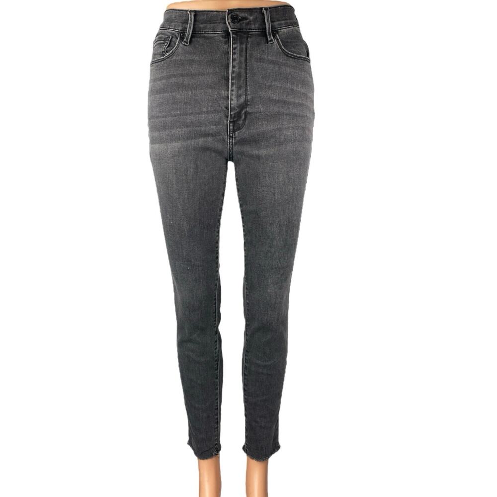 Pacsun Women's Black Super High Rise Jegging Raw Hem Skinny Denim Jeans Size 26